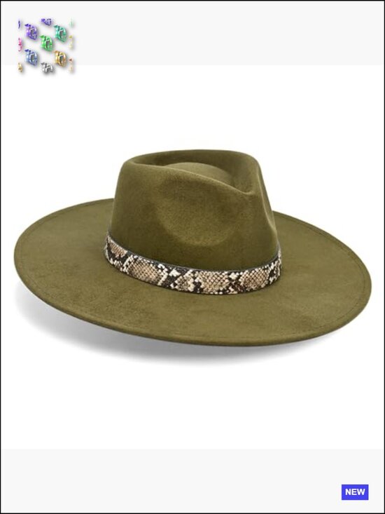 Big Wide Brim Felt Rancher Fedora Hat for Women and Men Boho Western main image 4
